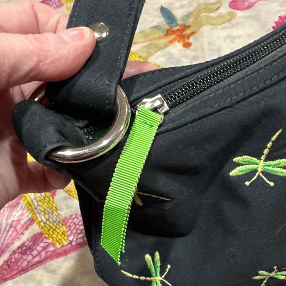 Talbots Dragonfly Shoulder Bag Y2K Mini Purse Black Green Cute - Picture 8 of 8